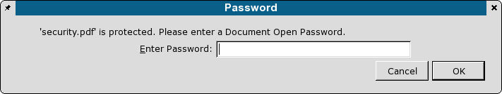 Password Dialog for Opening a Protected PDF